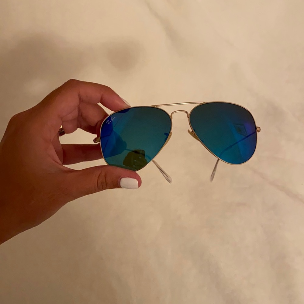 Ray ban blue/green lens aviators